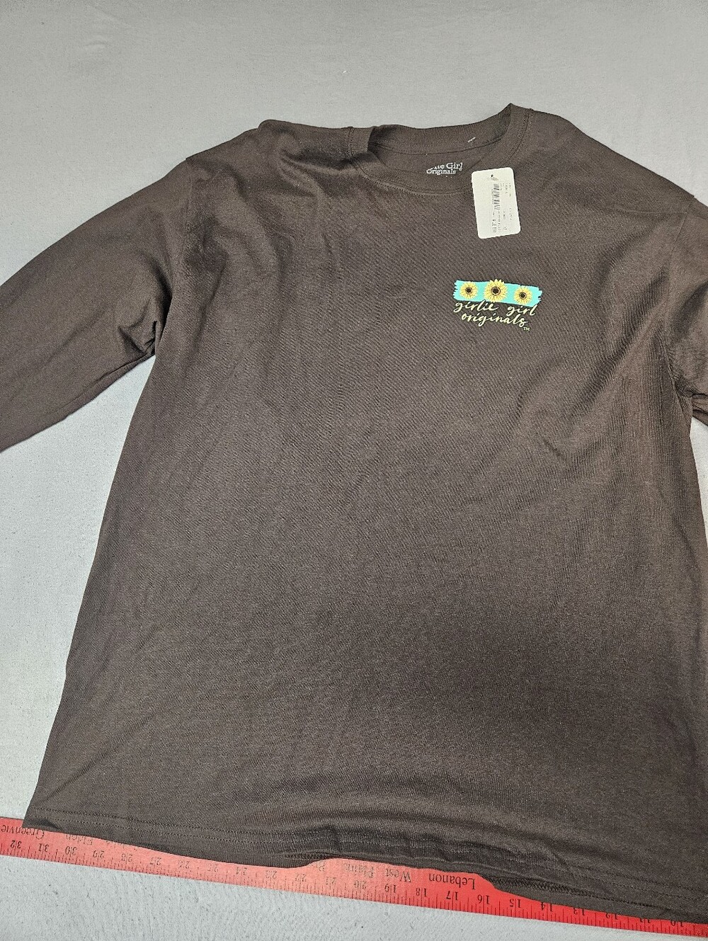 Girlie Gril Originals  Logo Long Sleeve Tee - Brown